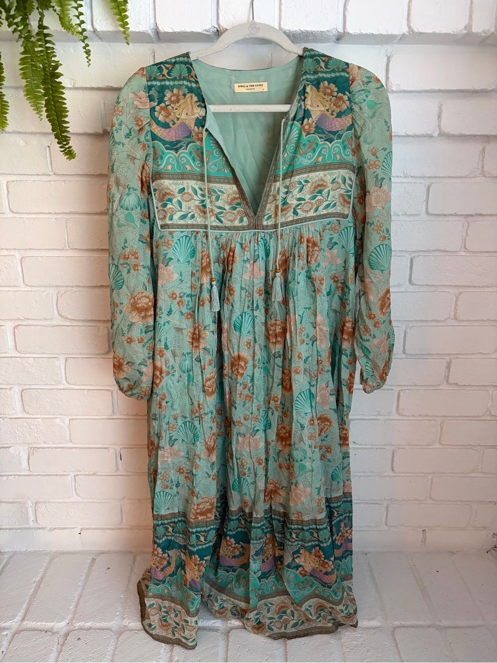 Spell Mint Green Floral Boho Maxi Dress